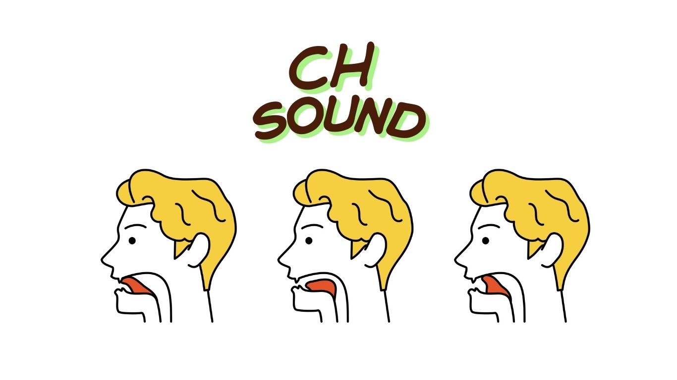 Illustration of minimal pairs like chip vs. ship and chair vs. share to highlight typical /ʧ/ pronunciation errors.