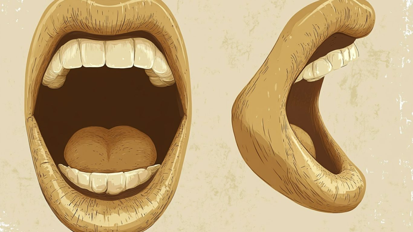 A person holding their palm a few inches in front of their mouth while pronouncing the /p/ sound, showing the puff of air that characterizes aspiration in American English.